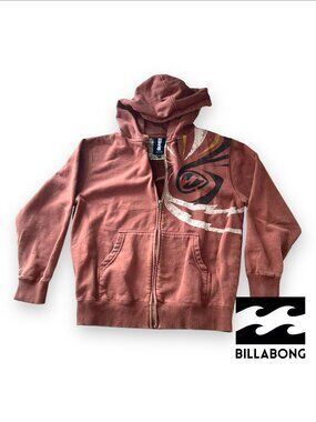 Billabong Kids' Zipup Hoodie, Rust, Medium